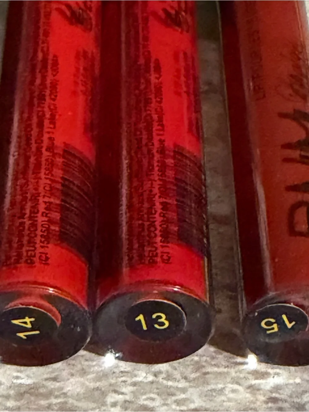 NIB DNM Matte Lip Gloss 3-Piece Set - Red Shades 13, 14, 15